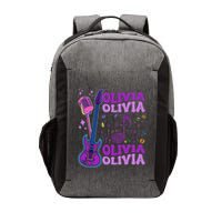Girl Retro Olivia First Name Personalized Groovy 80S Vector Backpack