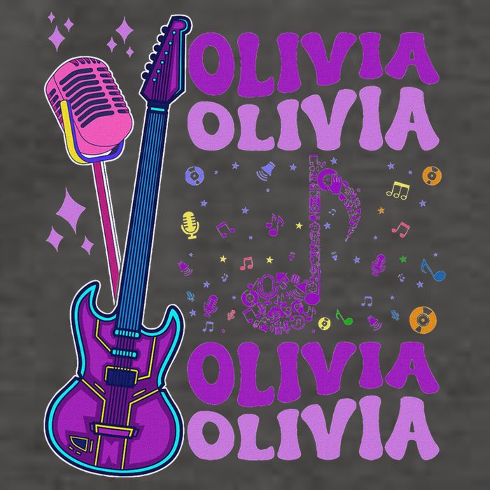 Girl Retro Olivia First Name Personalized Groovy 80S Vector Backpack