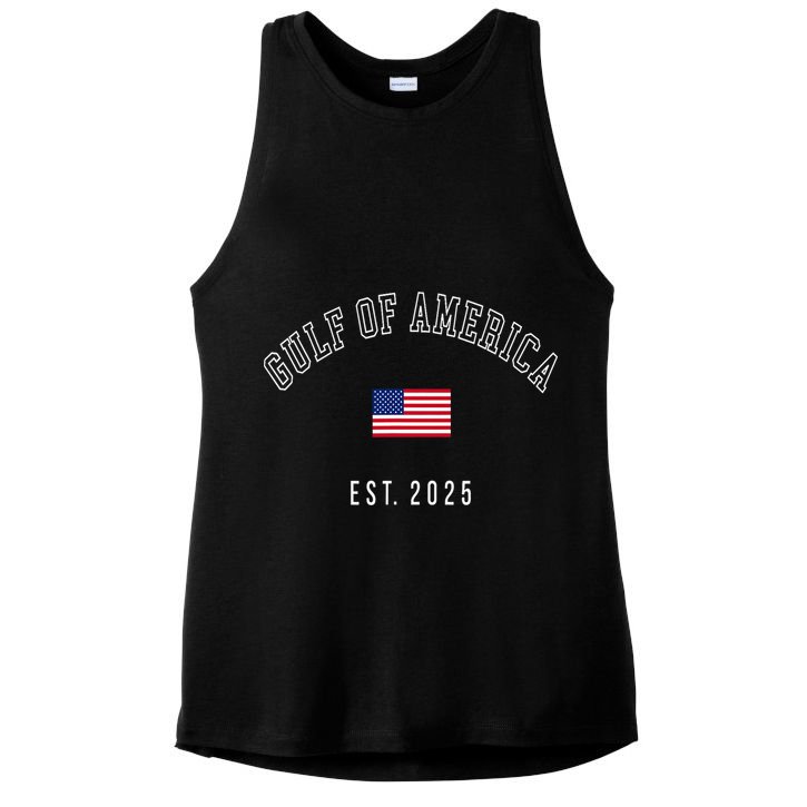 Gulf Retro Of America Est 2025 Usa American Flag Ladies PosiCharge Tri-Blend Wicking Tank