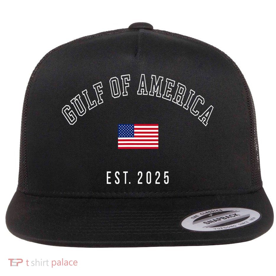 Gulf Retro Of America Est 2025 Usa American Flag Flat Bill Trucker Hat