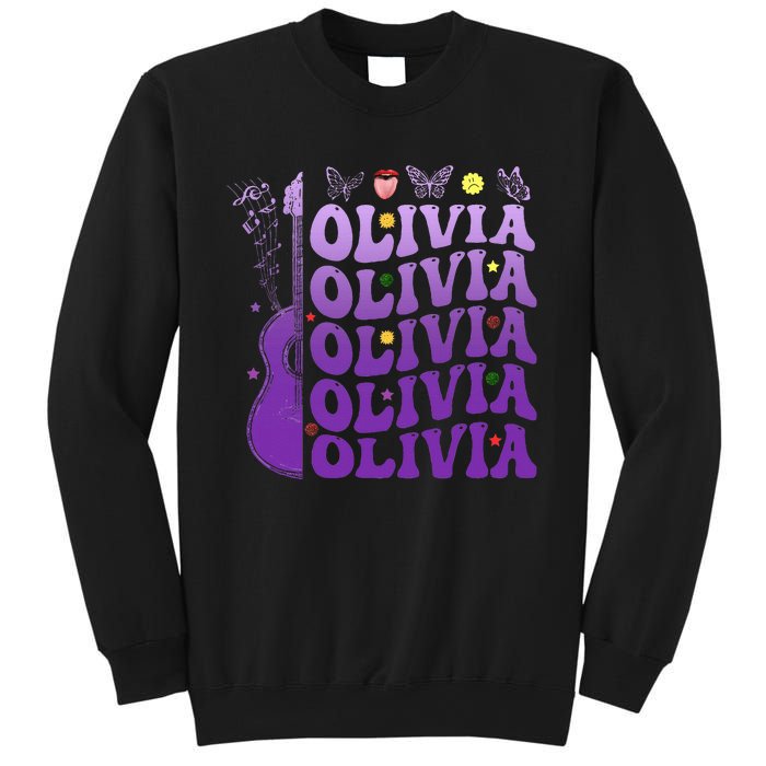 Girl Retro Olivia First Name Personalized Groovy 80S Sweatshirt