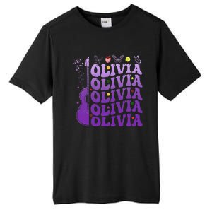 Girl Retro Olivia First Name Personalized Groovy 80S Tall Fusion ChromaSoft Performance T-Shirt