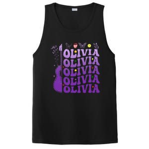 Girl Retro Olivia First Name Personalized Groovy 80S PosiCharge Competitor Tank