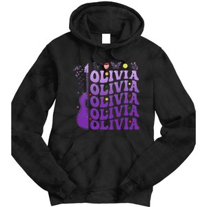 Girl Retro Olivia First Name Personalized Groovy 80S Tie Dye Hoodie