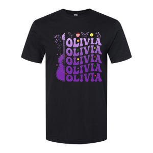 Girl Retro Olivia First Name Personalized Groovy 80S Softstyle CVC T-Shirt