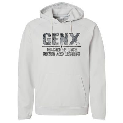 Genx Raised On Hose Water And Neglect Performance Fleece Hoodie