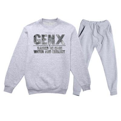 Genx Raised On Hose Water And Neglect Premium Crewneck Sweatsuit Set