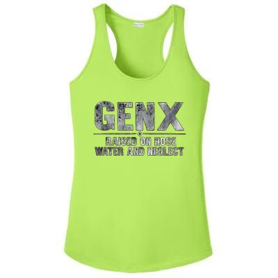 Genx Raised On Hose Water And Neglect Ladies PosiCharge Competitor Racerback Tank