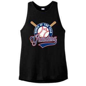 Grandma Rookie of Year 1st Birthday Baseball Theme Matching Ladies PosiCharge Tri-Blend Wicking Tank