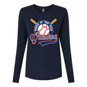 Grandma Rookie of Year 1st Birthday Baseball Theme Matching Womens Cotton Relaxed Long Sleeve T-Shirt