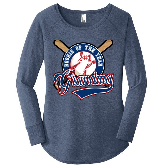 Grandma Rookie of Year 1st Birthday Baseball Theme Matching Women's Perfect Tri Tunic Long Sleeve Shirt