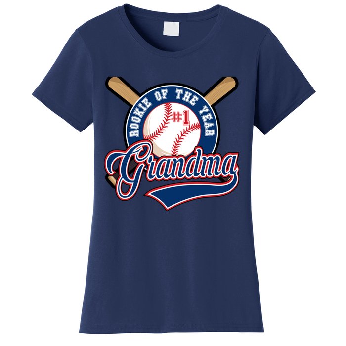 Grandma Rookie of Year 1st Birthday Baseball Theme Matching Women's T-Shirt