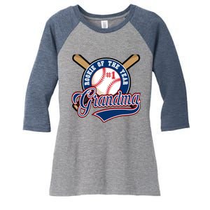 Grandma Rookie of Year 1st Birthday Baseball Theme Matching Women's Tri-Blend 3/4-Sleeve Raglan Shirt