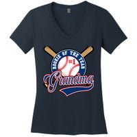 Grandma Rookie of Year 1st Birthday Baseball Theme Matching Women's V-Neck T-Shirt