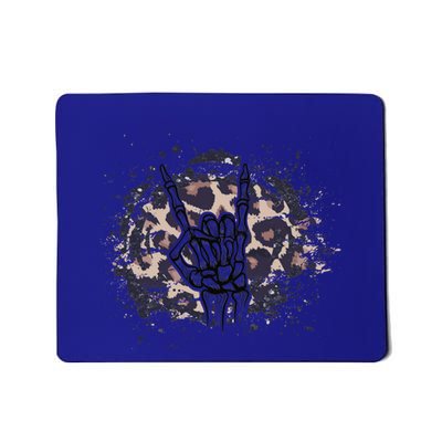 Grunge Rock On Skeleton Cheetah Print Leopard Print Skull Gift Mousepad