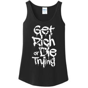 Get Rich Or Die Trying Money Millionaire Cash Miner Trader Ladies Essential Tank