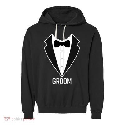Groom Wedding Tuxedo Garment-Dyed Fleece Hoodie