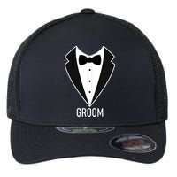 Groom Wedding Tuxedo Flexfit Unipanel Trucker Cap