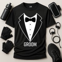 Groom Wedding Tuxedo Cooling Performance Crew T-Shirt