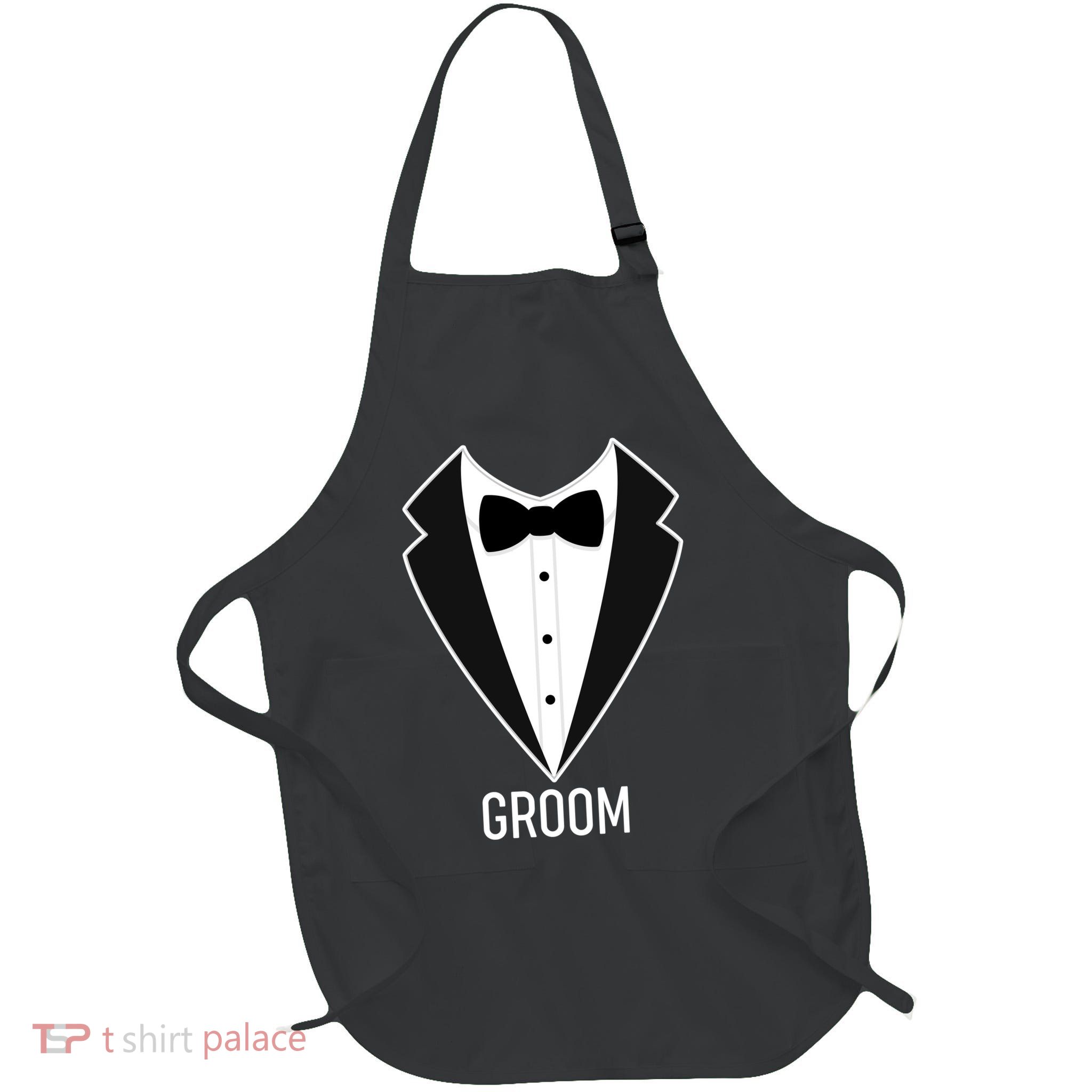 Groom Wedding Tuxedo Full-Length Apron With Pockets