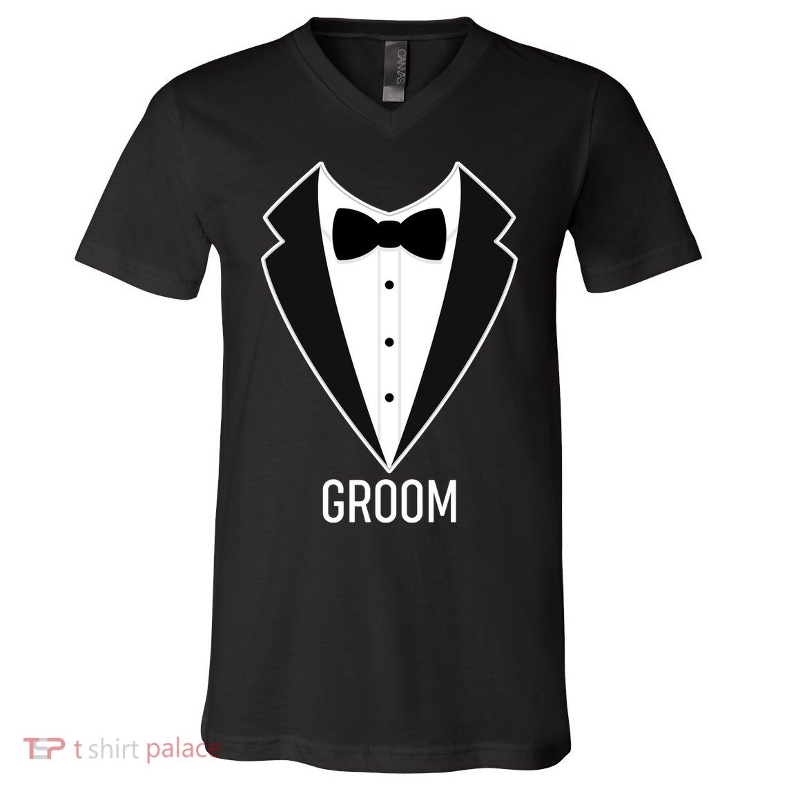 Groom Wedding Tuxedo V-Neck T-Shirt
