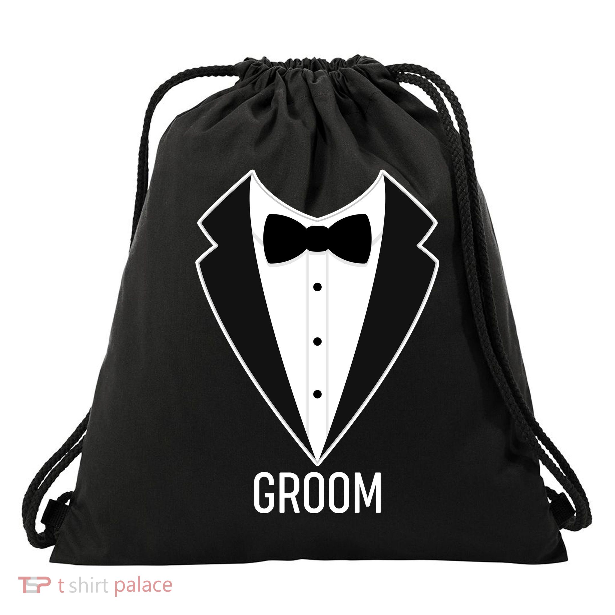 Groom Wedding Tuxedo Drawstring Bag