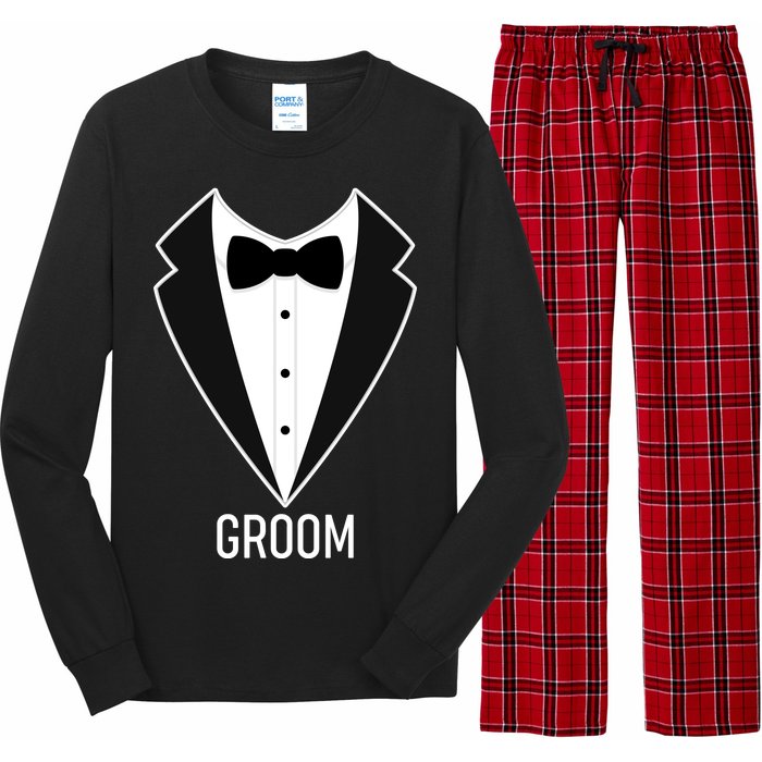 Groom Wedding Tuxedo Long Sleeve Pajama Set