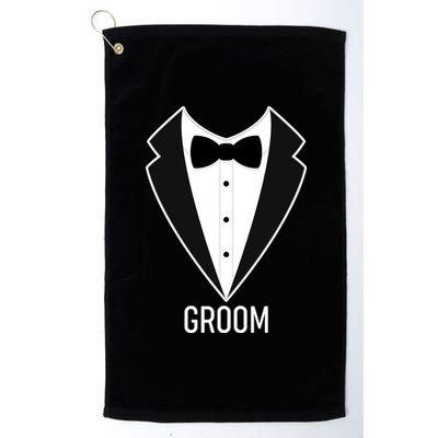 Groom Wedding Tuxedo Platinum Collection Golf Towel