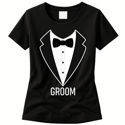 Groom Wedding Tuxedo Womens T-Shirt