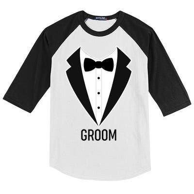 Groom Wedding Tuxedo Kids Colorblock Raglan Jersey