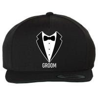 Groom Wedding Tuxedo Wool Snapback Cap