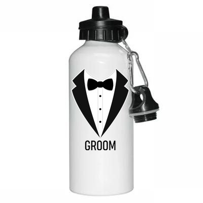 Groom Wedding Tuxedo Aluminum Water Bottle