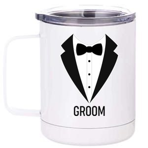 Groom Wedding Tuxedo 12 oz Stainless Steel Tumbler Cup