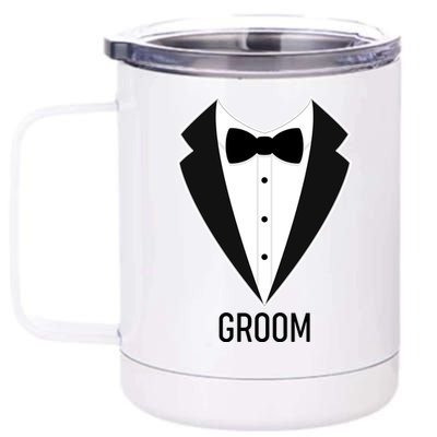 Groom Wedding Tuxedo 12 oz Stainless Steel Tumbler Cup