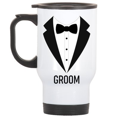 Groom Wedding Tuxedo Stainless Steel Travel Mug