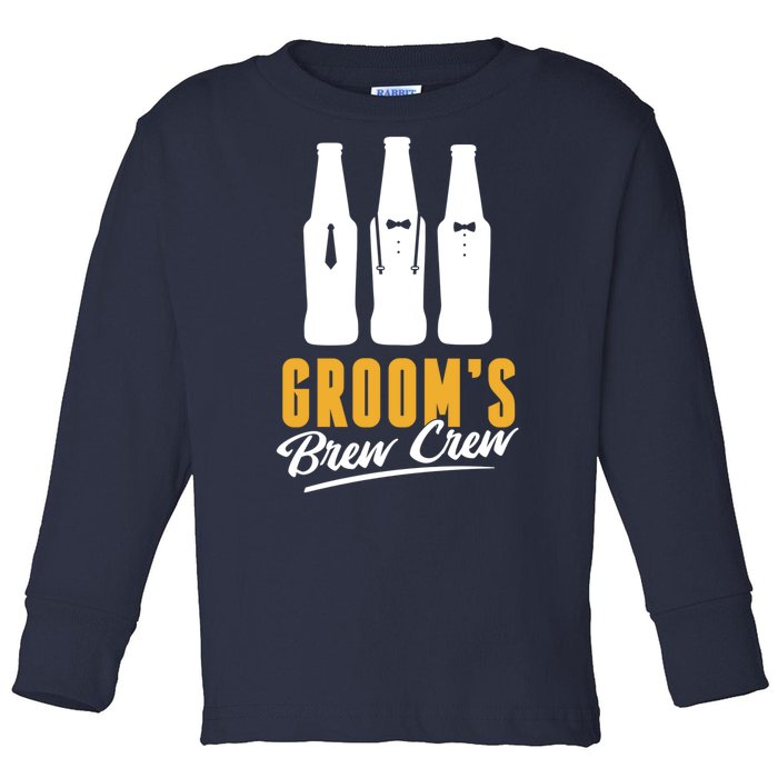 Grooms Brew Crew Toddler Long Sleeve Shirt