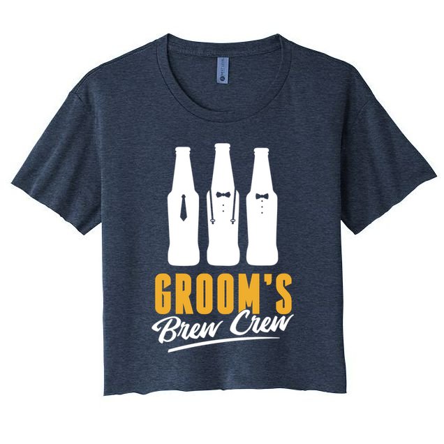 Grooms Brew Crew Women's Crop Top Tee