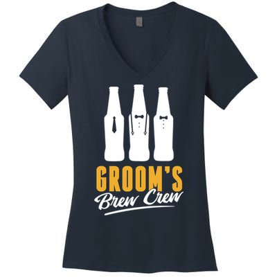 Grooms Brew Crew Women's V-Neck T-Shirt
