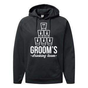 Grooms Drinking Teem Glass Performance Fleece Hoodie