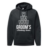 Grooms Drinking Teem Glass Performance Fleece Hoodie