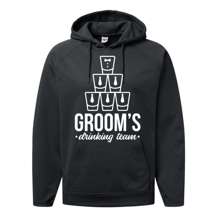 Grooms Drinking Teem Glass Performance Fleece Hoodie