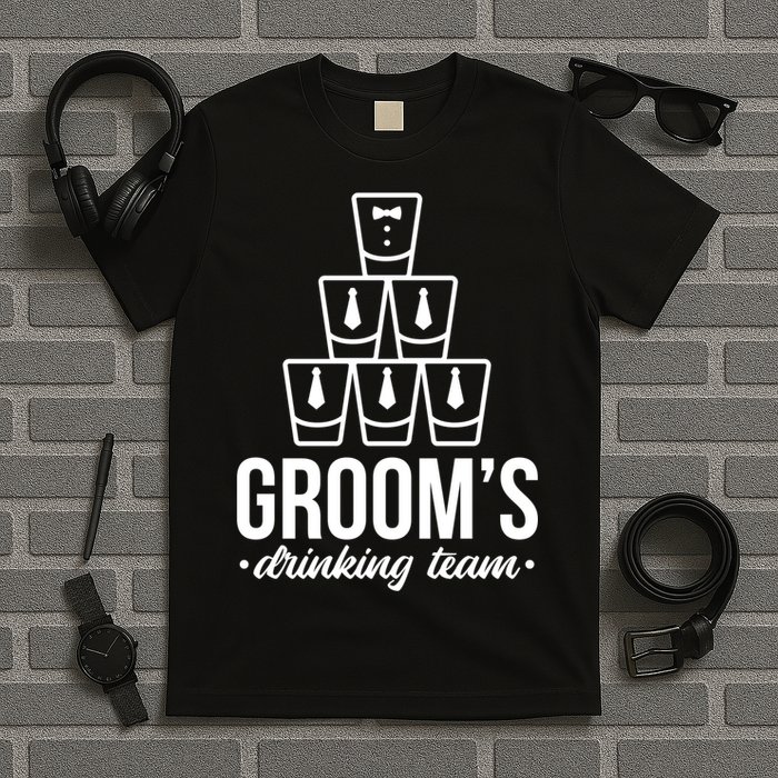 Grooms Drinking Teem Glass T-Shirt