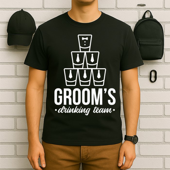 Grooms Drinking Teem Glass T-Shirt