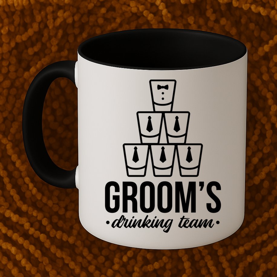 Grooms Drinking Teem Glass Mug