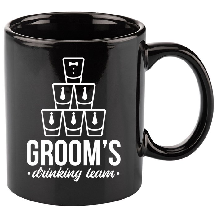 Grooms Drinking Teem Glass 11oz C Handle Ceramic Mug