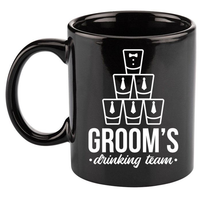 Grooms Drinking Teem Glass 11oz C Handle Ceramic Mug