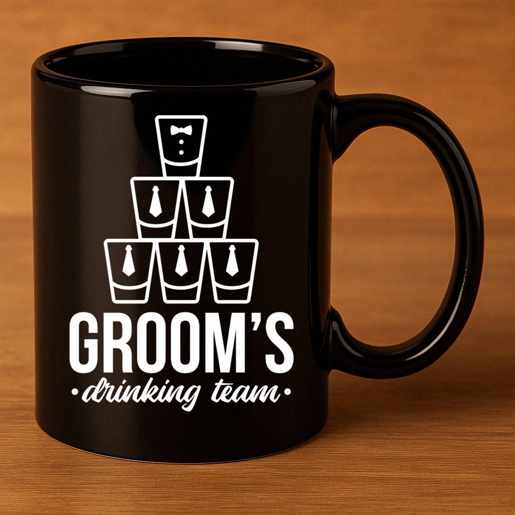 Grooms Drinking Teem Glass 11oz C Handle Ceramic Mug