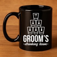 Grooms Drinking Teem Glass 11oz C Handle Ceramic Mug