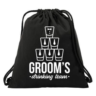 Grooms Drinking Teem Glass Drawstring Bag
