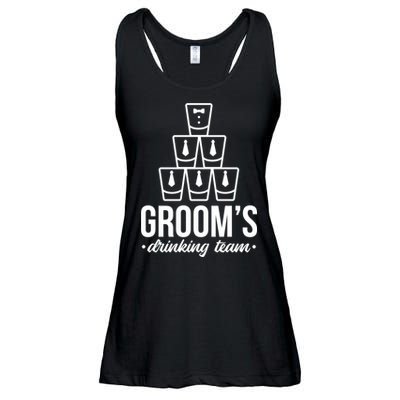 Grooms Drinking Teem Glass Ladies Essential Flowy Tank